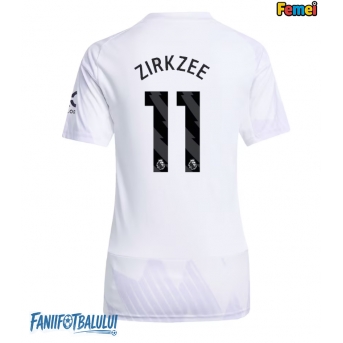 Manchester United Joshua Zirkzee #11 Tricou Fotbal Replică 2025-26 Femei Deplasare